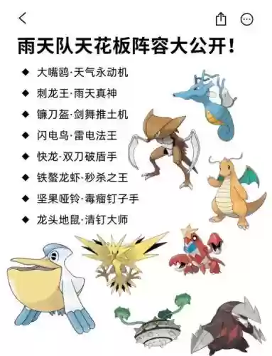 究极绿宝石5雨天阵容搭配插图1